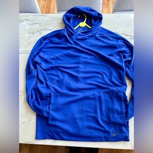 Nike Dri-fit hooded pullover, medium, royal blue